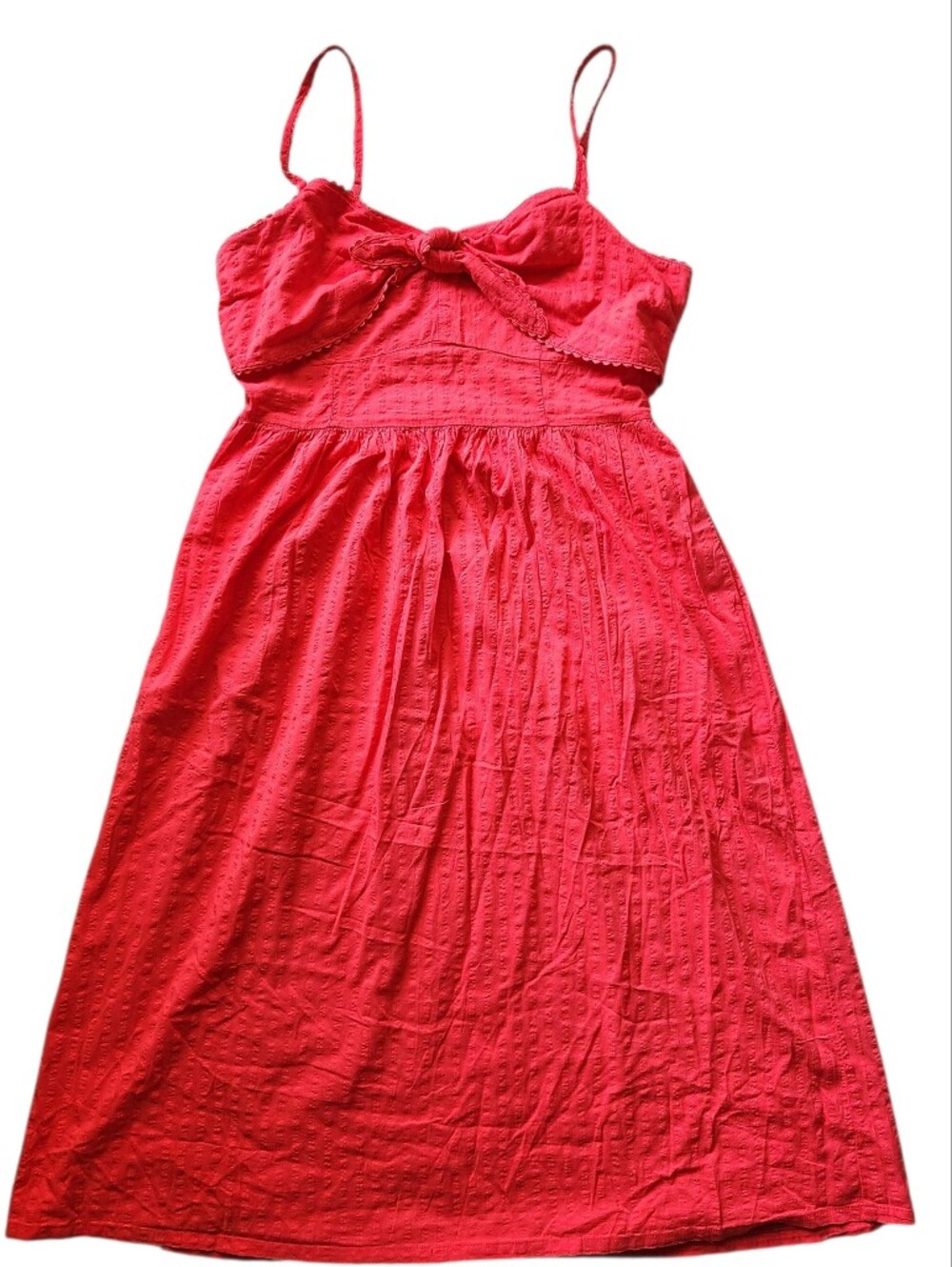 Old Navy Red Midi Sundress with Tie Front